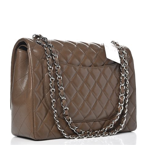 chanel brown caviar flap